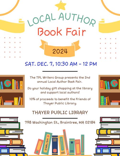 Local Author Book Fair: Thayer Public Library, Braintree, MA