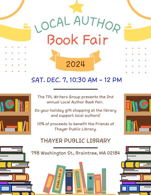 Thayer Pub Lib Braintree Local Author Book Fair Flyer